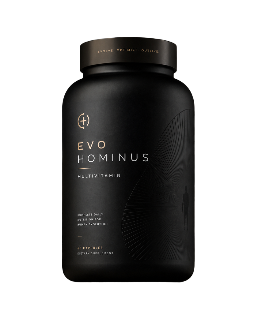 EVO HOMINUS methylated multivitamin bottle — 60 vegetarian capsules, 2 per day
